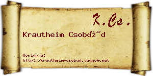 Krautheim Csobád névjegykártya